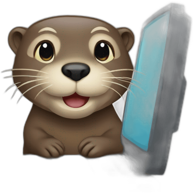 otter on computer emoji