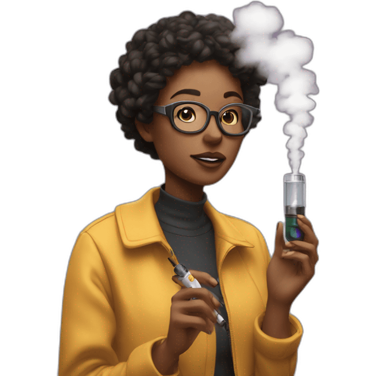 a irl with a vape in her hands emoji