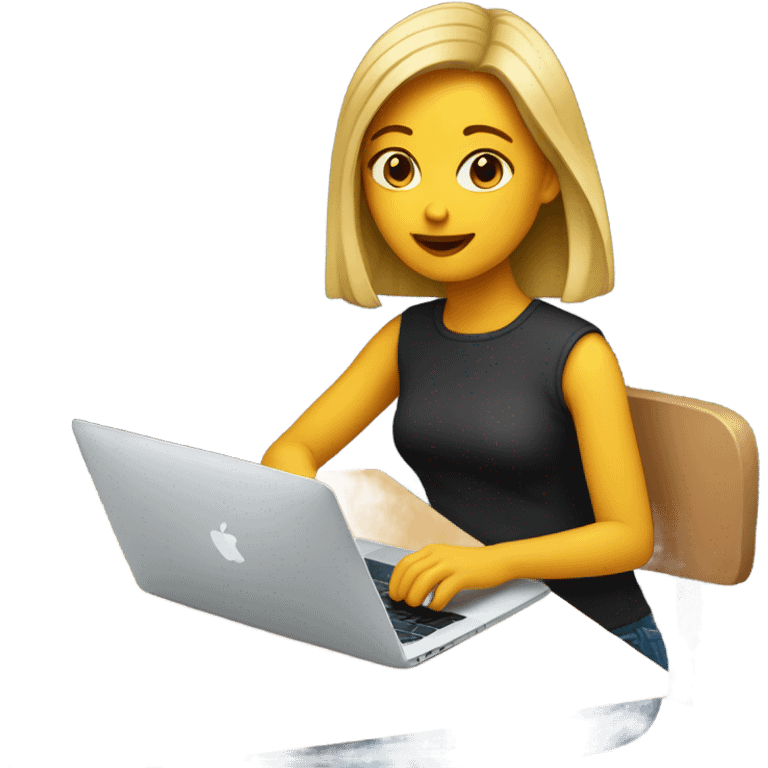 Girl on MacBook  emoji