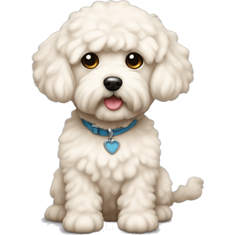 Really cute white/cream shipoo doodle dog emoji