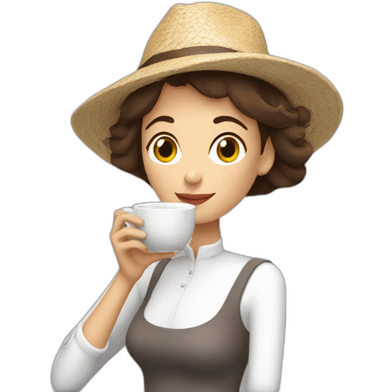 Relax France woman drinking blacktea emoji