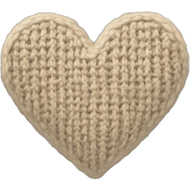 Knitted beige heart emoji