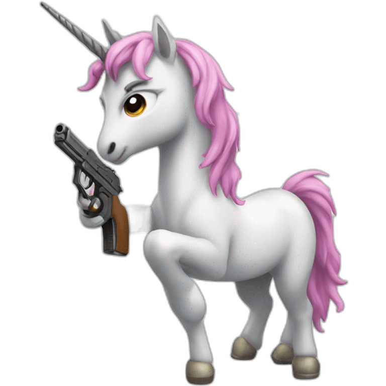 unicorn with a gun emoji