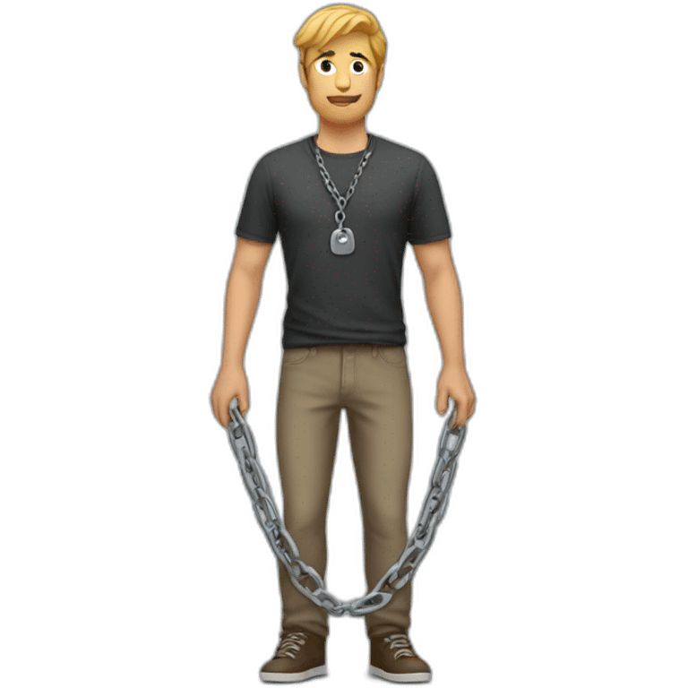 Man standing on a chain emoji