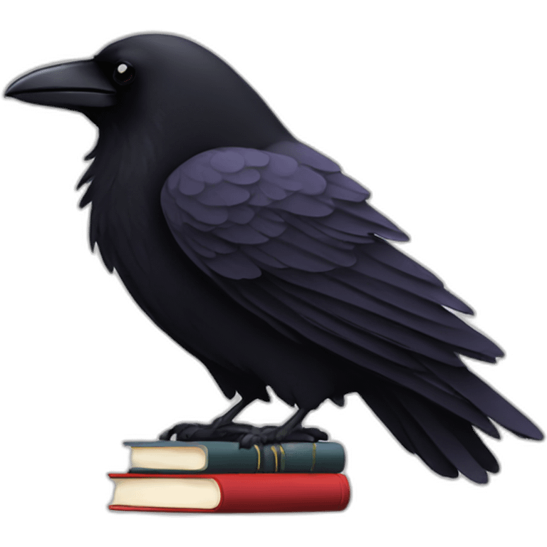 raven with books emoji