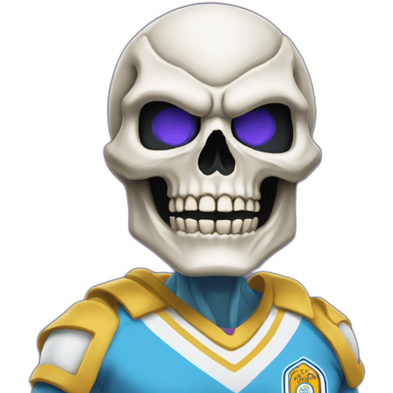 skeletor wearing argentinian soccer t-shirt emoji