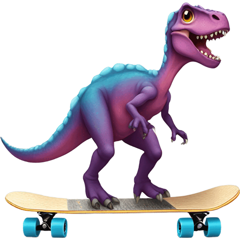 Dinosaur wearing tutu on skateboard  emoji