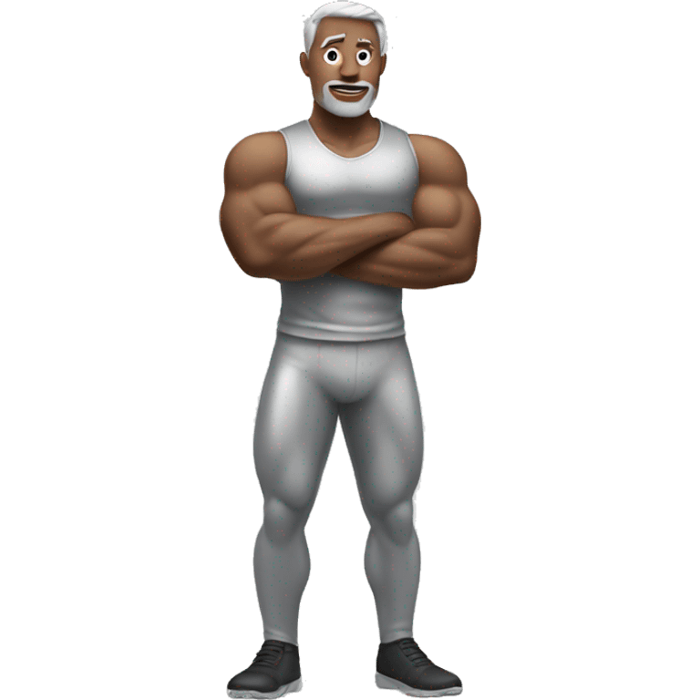 silver man muscle pose emoji