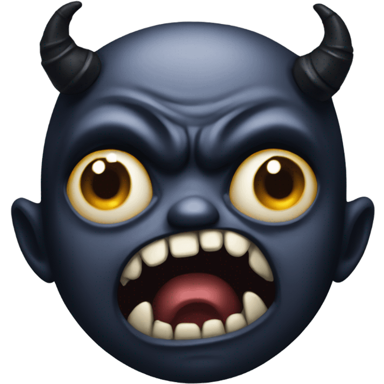 Horrified face dark gothic demon emoji