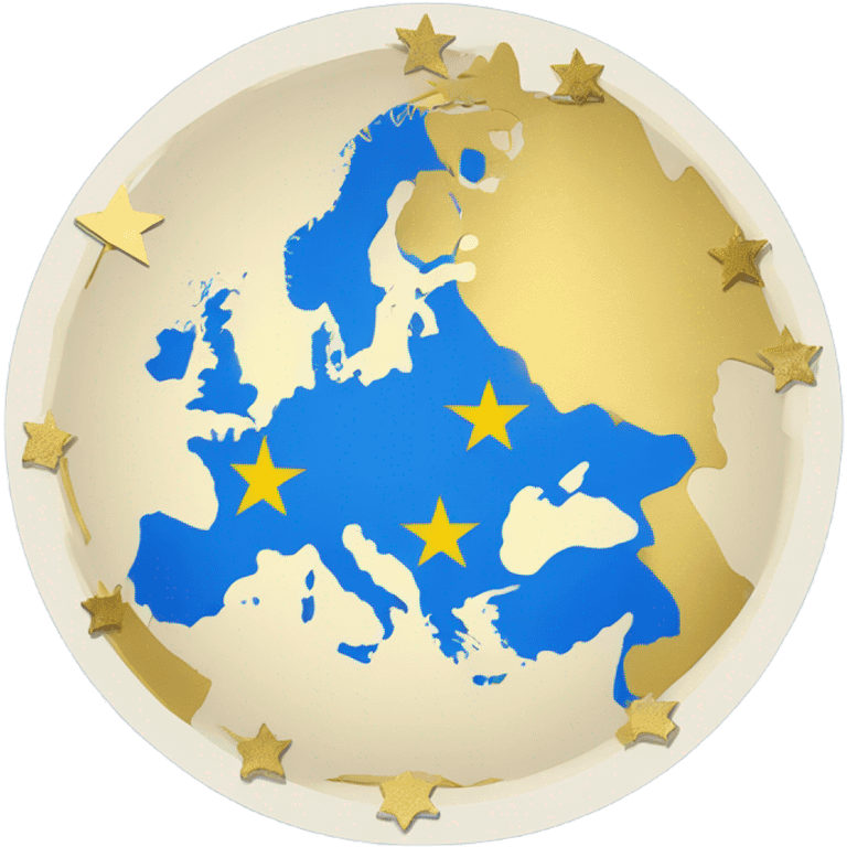 Map of Europe Euro Flag emoji