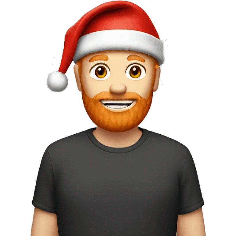 Ginger man wear Santa hat emoji