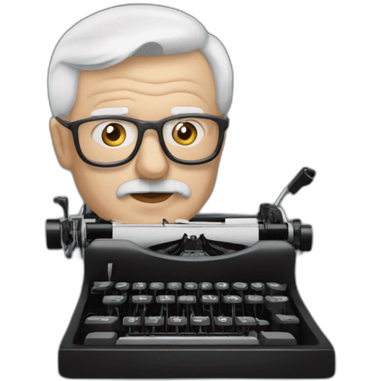 Andrzej Sapkowski with a typewriter emoji