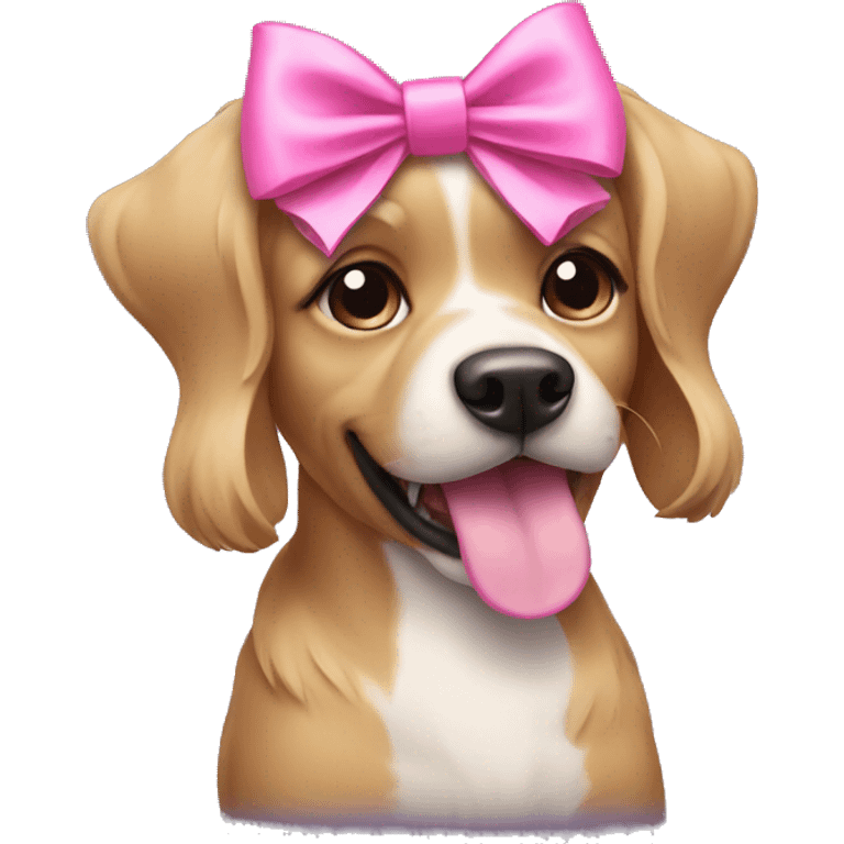 Dog with a pink bow emoji