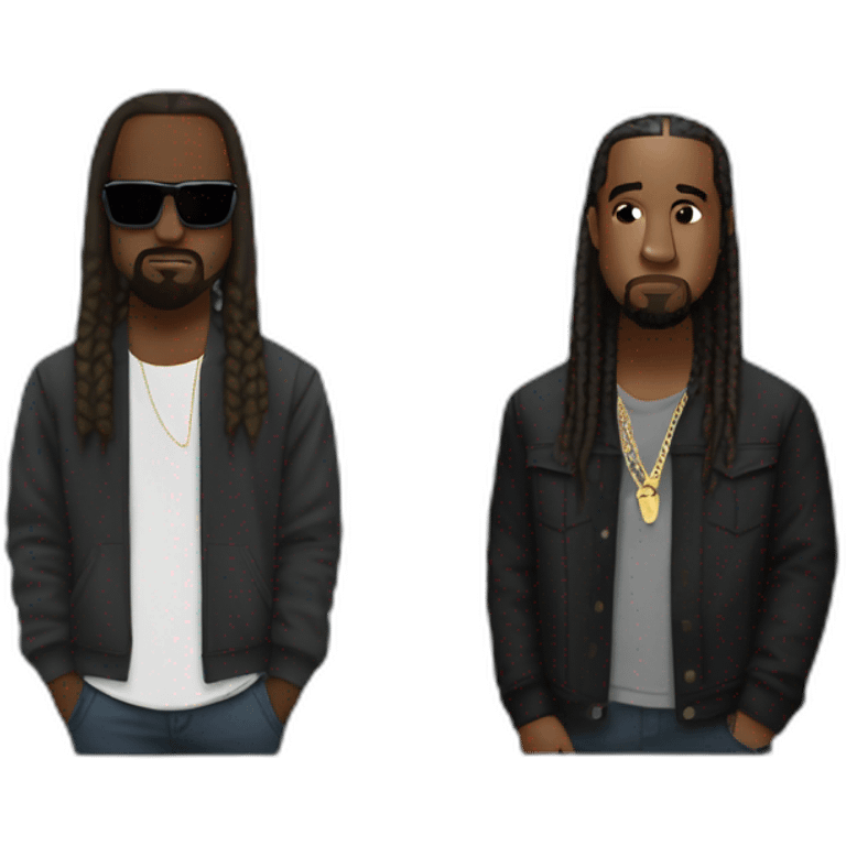 kanye west and ty dolla sign with a vulture emoji