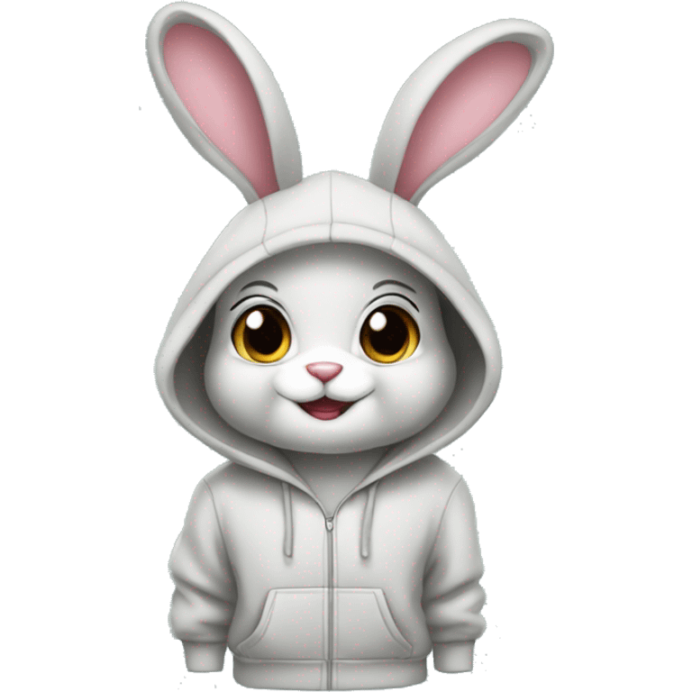 buggs bunny wearing hoodie emoji