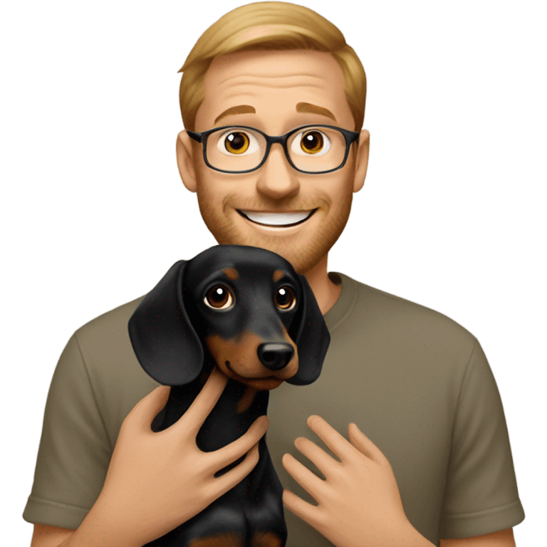 Black dachsund with me emoji