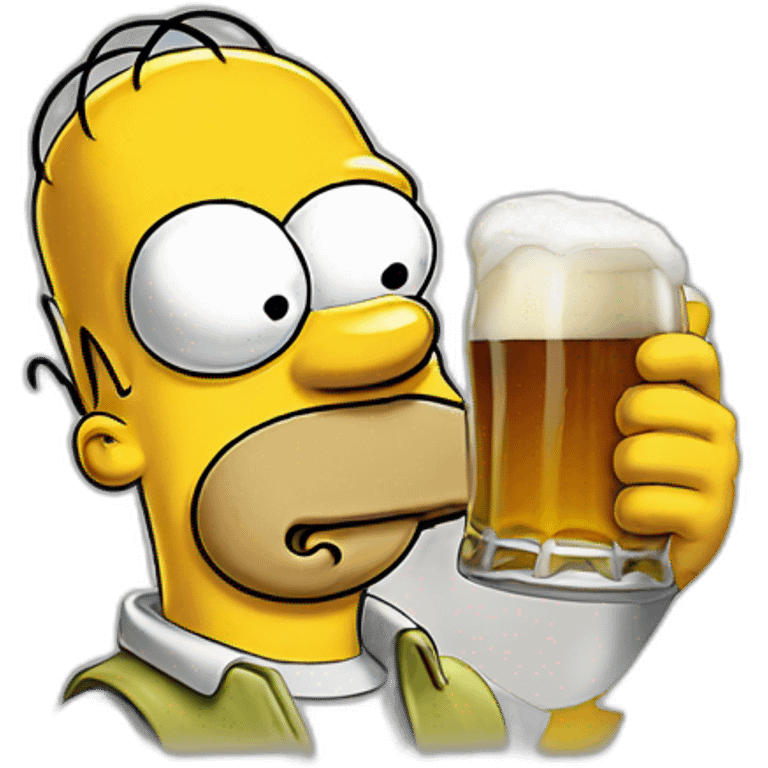 Homer Simpson drinking à beer emoji