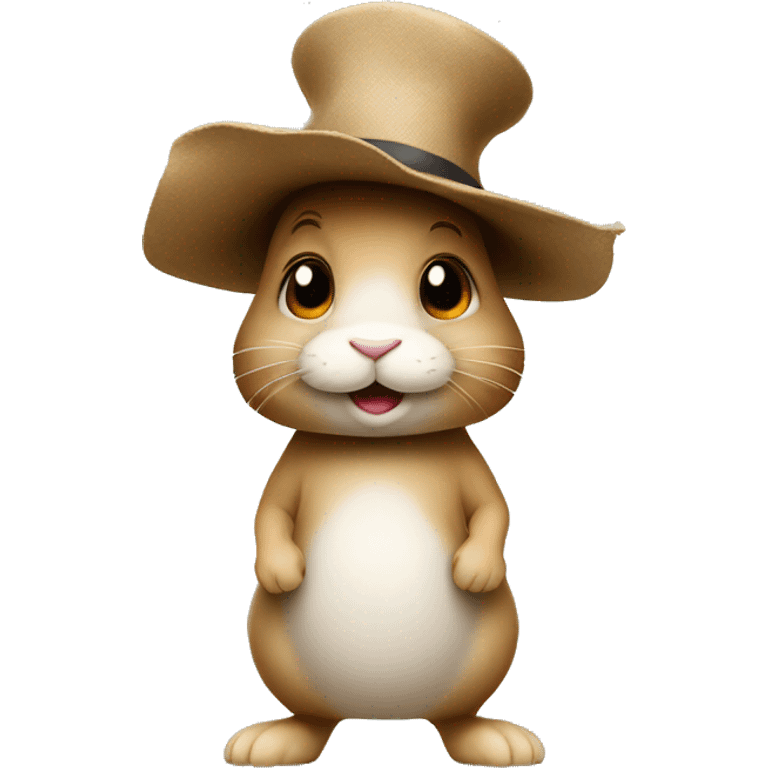 profile rabbit stands on two legs with a hat two ears emoji