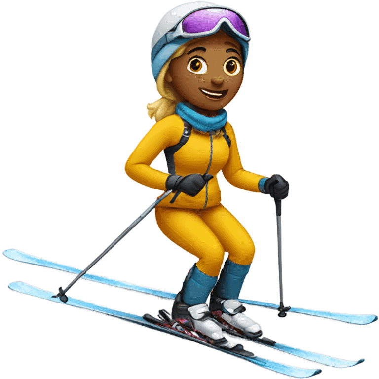 skiing woman emoji