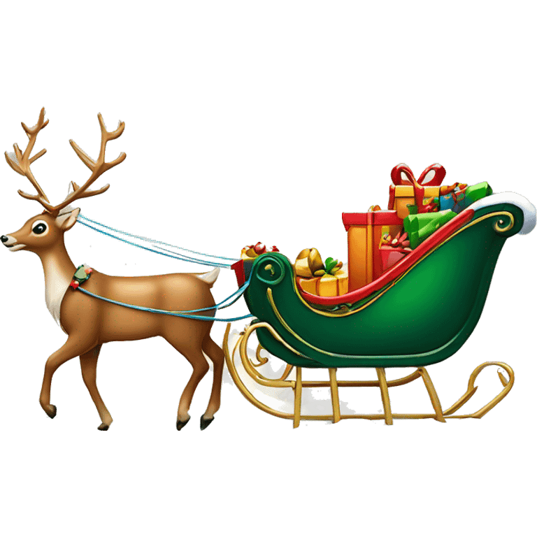 Perfectly proportioned Christmas sleigh with deer’s  emoji