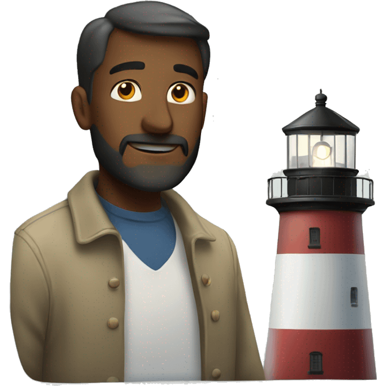 lighthouse and man emoji