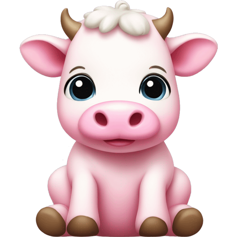 Pink baby cow sitting  emoji