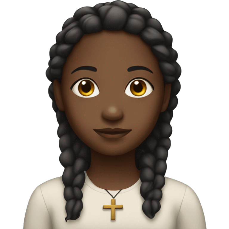 Black girl with cross of Jesus  emoji