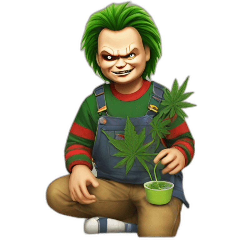 Chucky and weed emoji