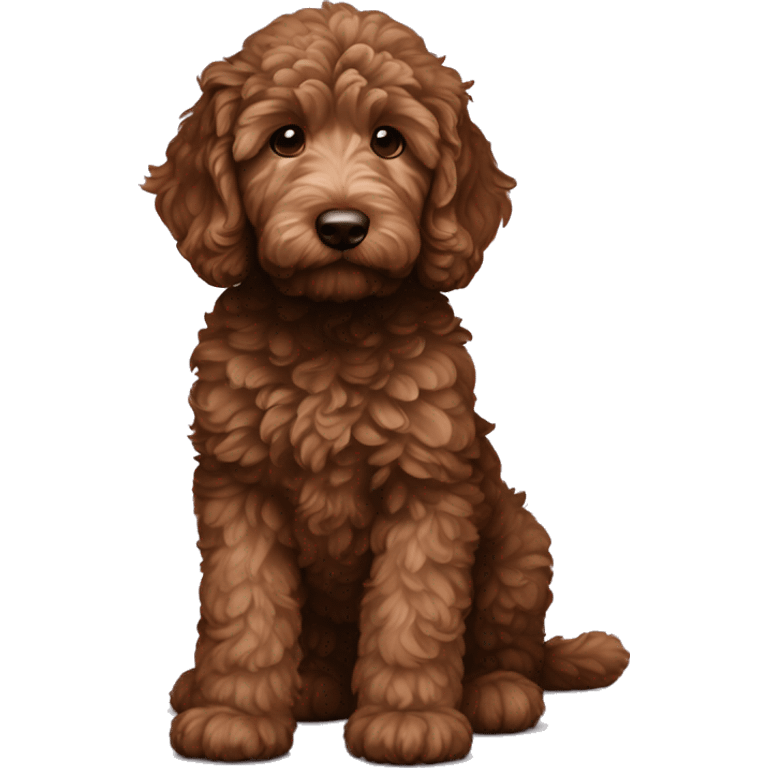 dark brown goldendoodle puppy emoji