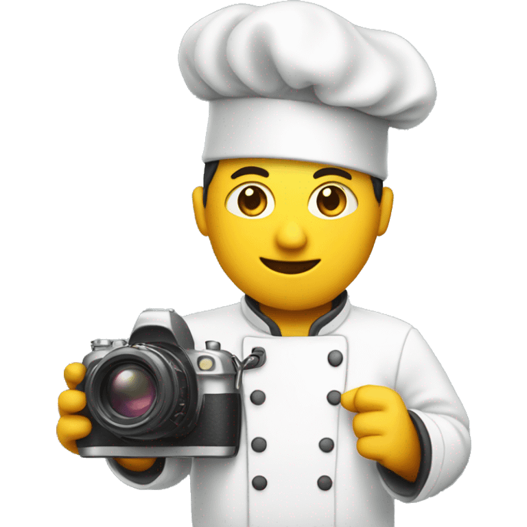 Chef, yellow skin, camera in hand  emoji