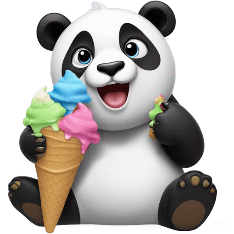 Panda eating ice cream emoji