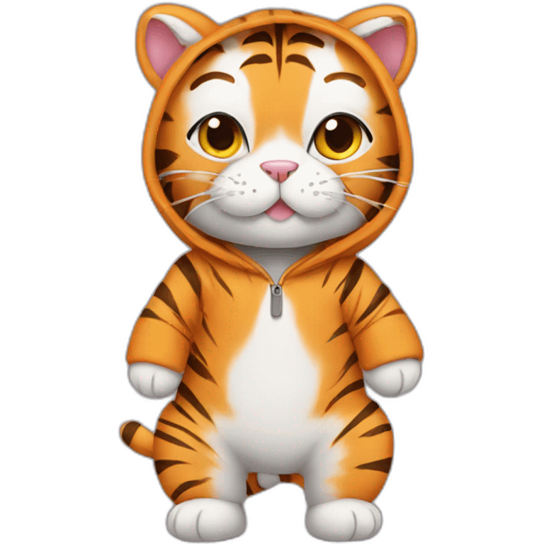 cat in a tiger onesie emoji