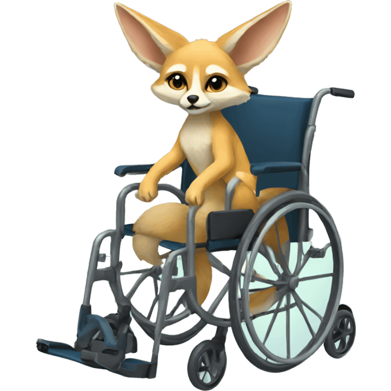 Fennec fox in a wheelchair  emoji