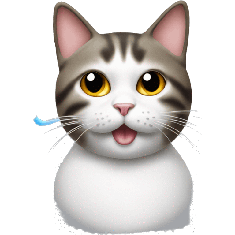 Cute cat exhaling a vape cloud  emoji