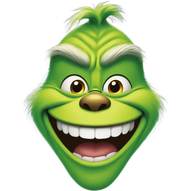 The grinch with a big smile emoji