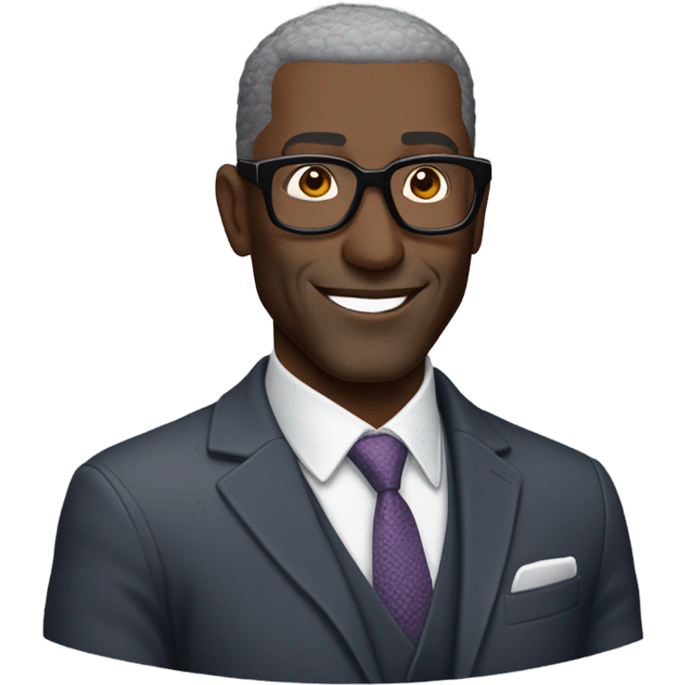 Shannon sharp with round faced suit and glasses and buzz cut and small eyes and over 50 small gray beard emoji