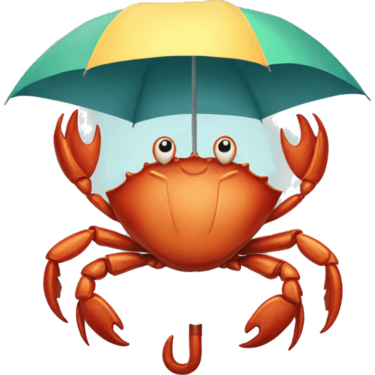 Crab with umbrella  emoji