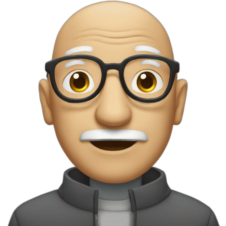 old bald man with glasses emoji