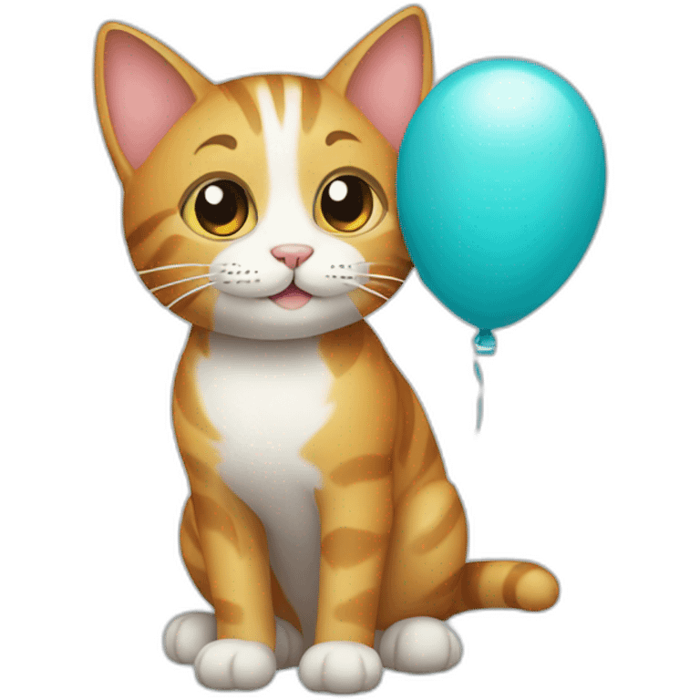 Cat with ballon emoji