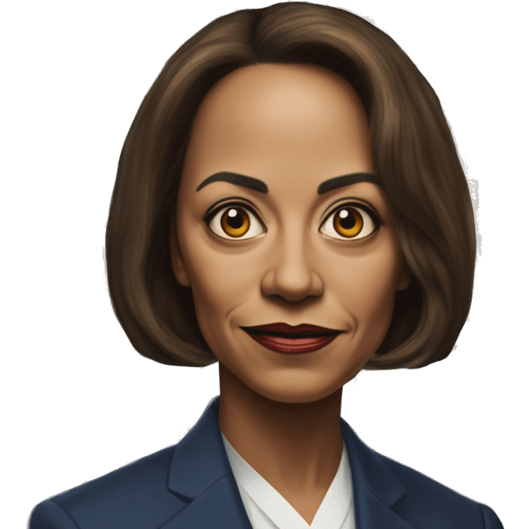 US president Kamala in gamer style, oil paint, mysterious eyes, intricate lips, masterpiece portrait, odd perspective, beautiful, desirable, logical, midsommar, ikea emoji