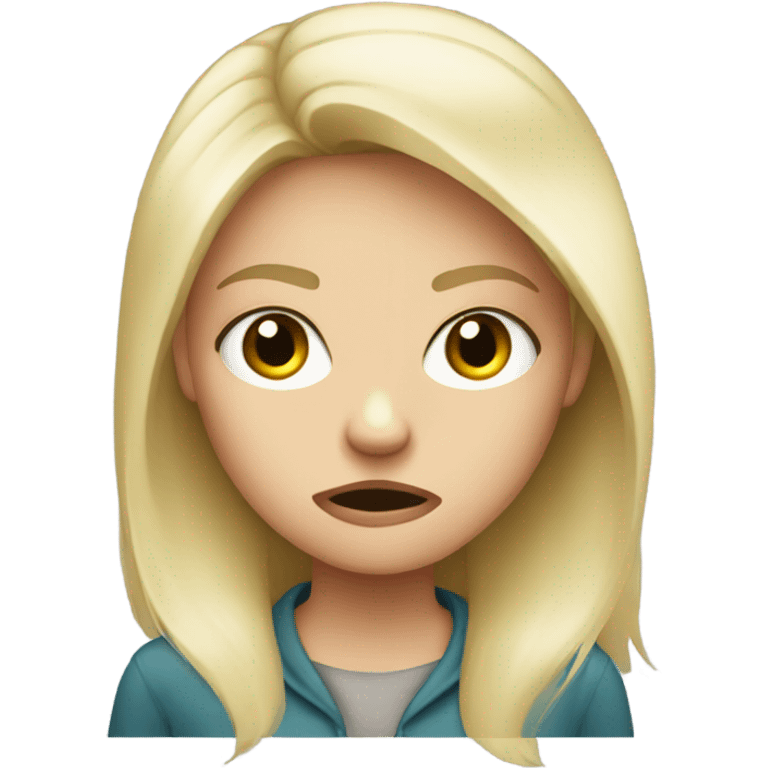 Angry white blonde girl emoji