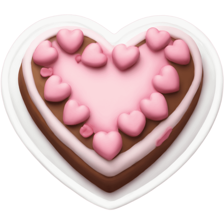 Heart shaped cake pink and white coquette  emoji