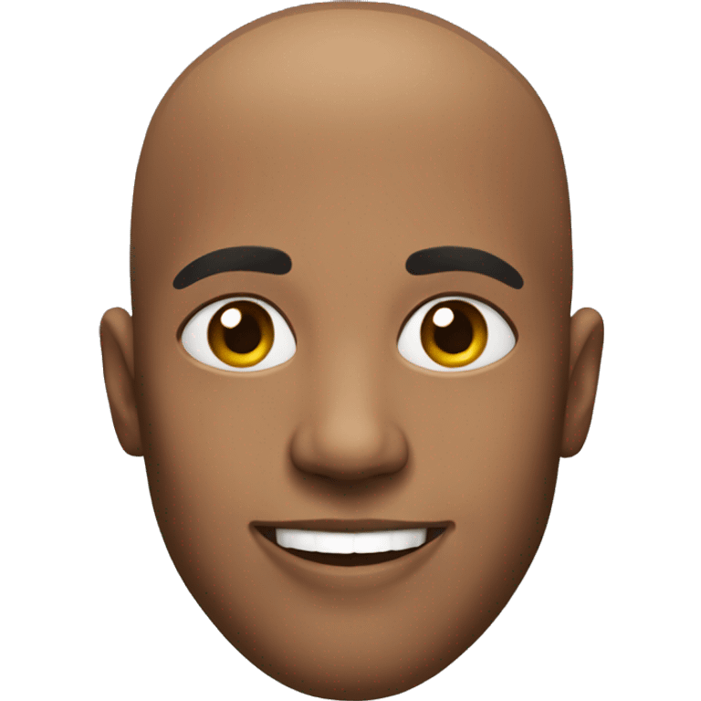 black man smiling shaved head emoji