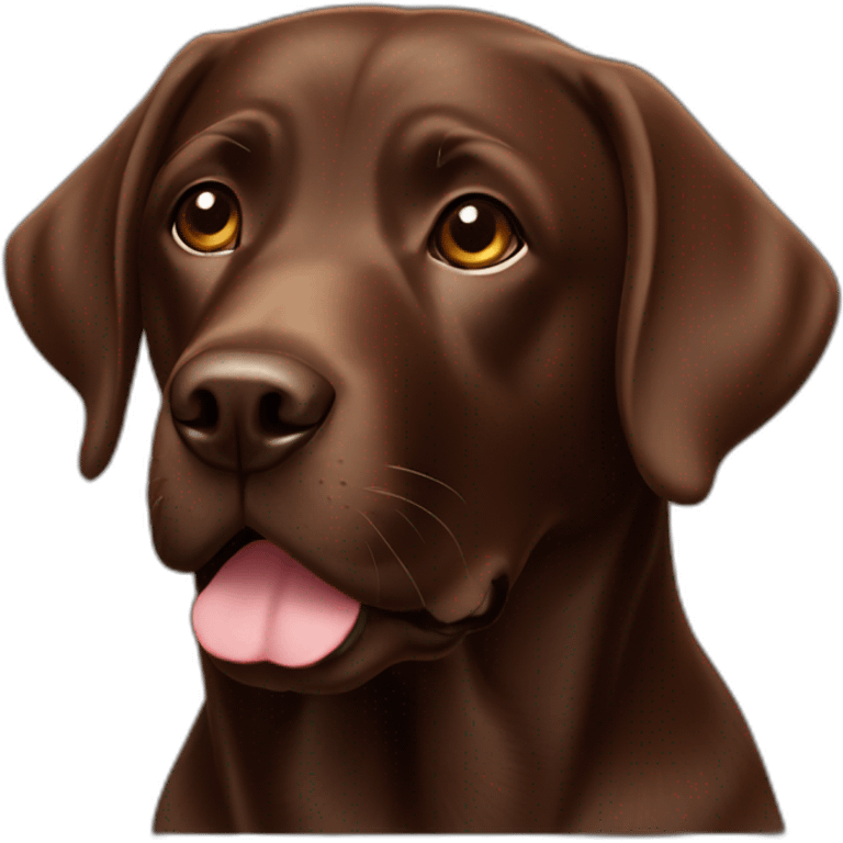 chocolate labrador with white chest emoji