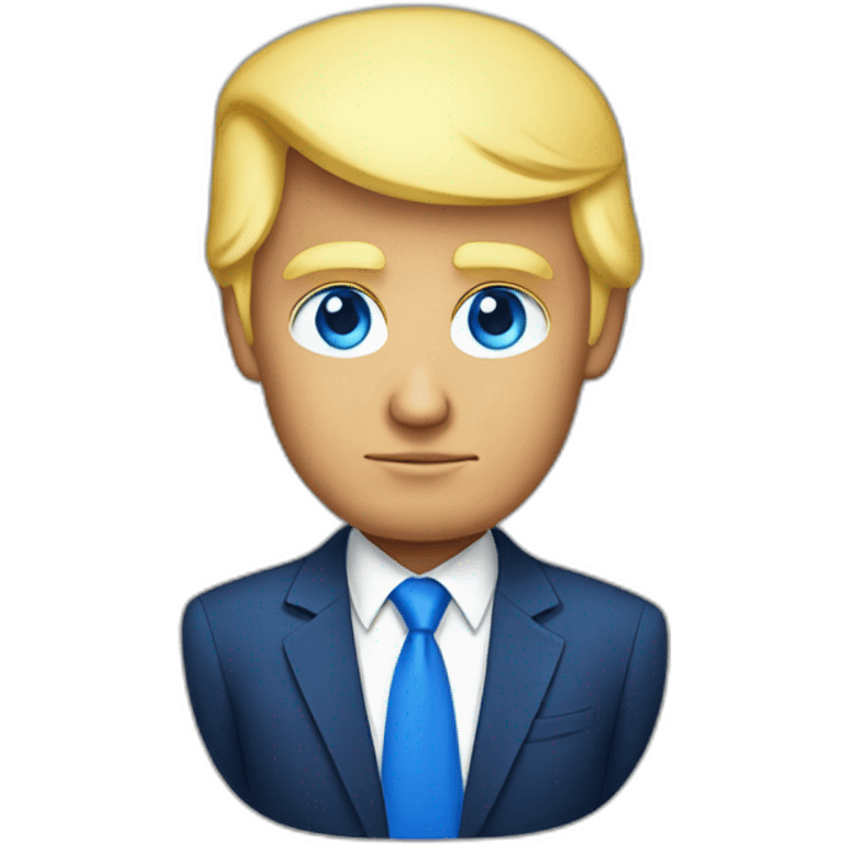 donald trump with blue eyes and blonde hear emoji