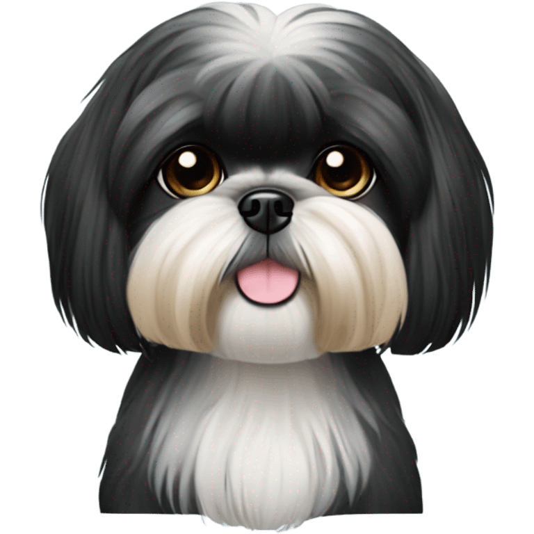 Black Shih tzu as hair styli emoji