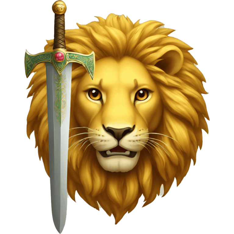 lion with sword and sun The symbol of Iran emoji