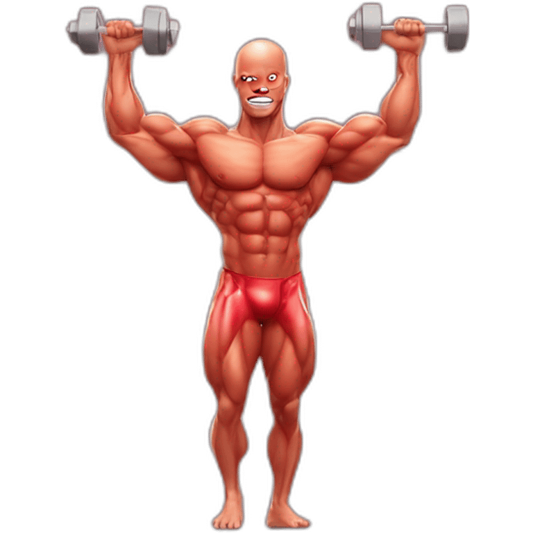 Bodybuilding man + blood sugar concept emoji