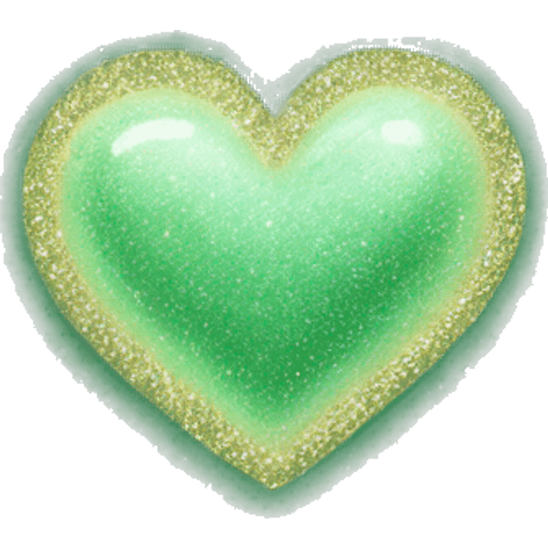 Heart with sparkle in sage green emoji