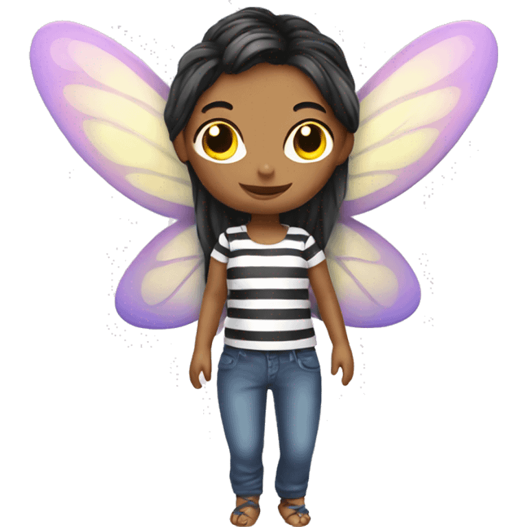 fairy with stripped shirt girl white  emoji